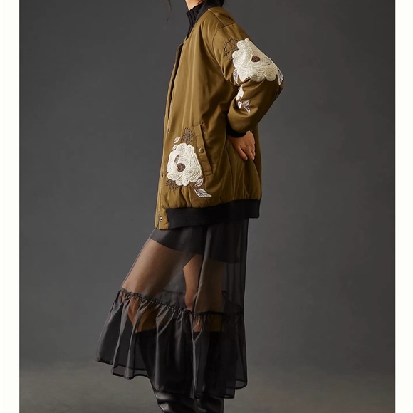 ⭐️NWOT Anthropologie Embroidered Bomber Jacket⭐️ AMAZING - Picture 4 of 9